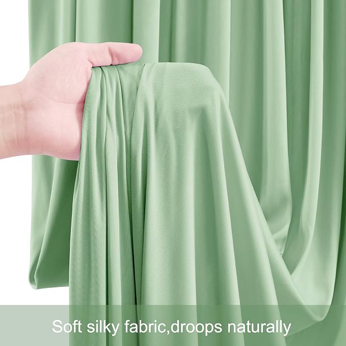 10 Panels Sage Green Backdrop Curtains - Image 5