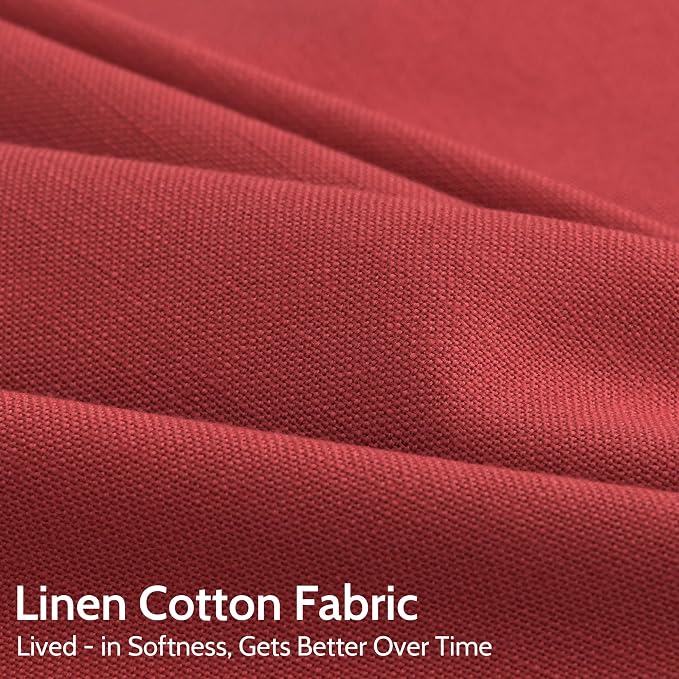 Christmas Red Linen 120 Inch Curtains - Image 4