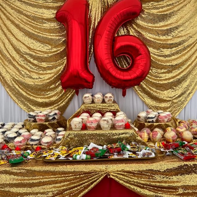 6 Balloon Numbers Party Decorations, 40In Red Balloons - Image 2