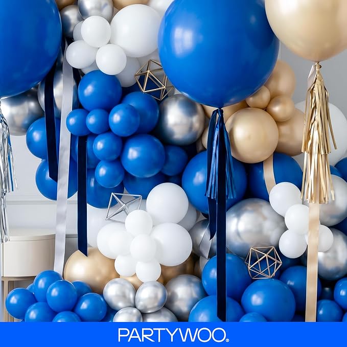 PartyWoo Royal Blue Balloons 50pcs Dark Blue Latex Helium Balloons 12 Inch | - Image 8
