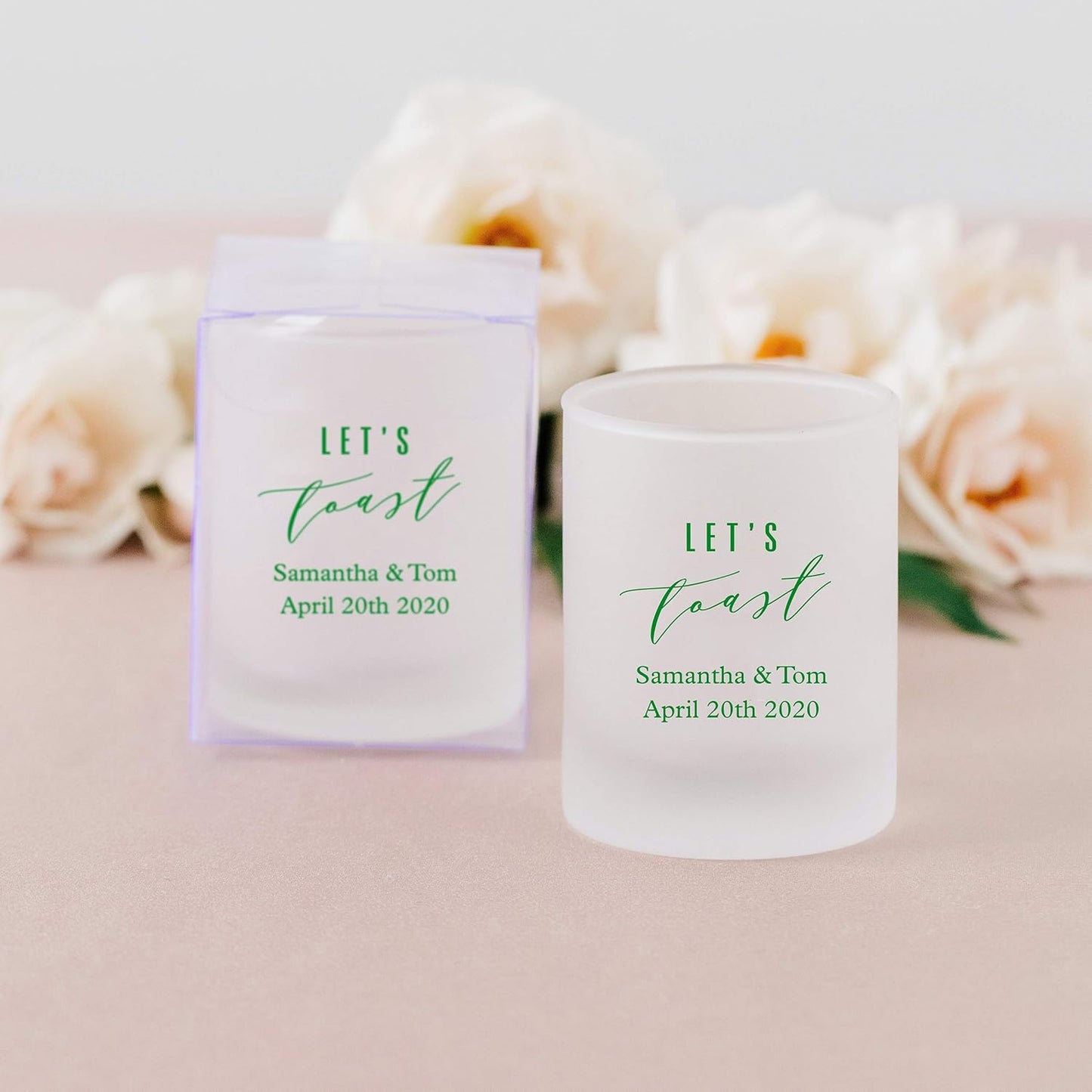 WEDDINGSTAR Personalized 3oz Frosted Shot Glass Customizable Full Color Print - 144 pack