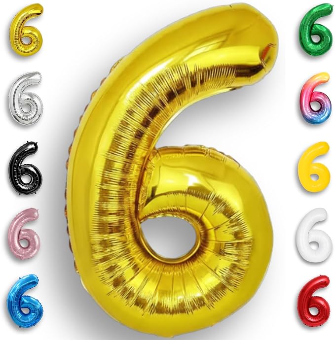 Gold Number Balloon 6 Mylar Foil Balloons 40 inch by Unknown