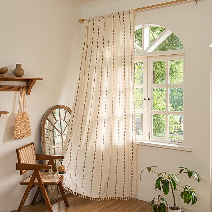Sutuo Home Boho Curtains 90 Inches Long, Bohemian Curtain - Image 2