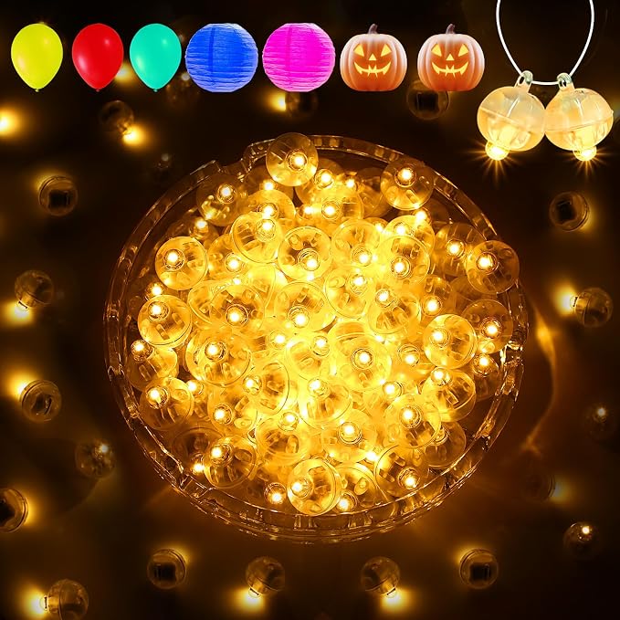 Aogist 100Pcs Yellow Balloon Lights by Aogist