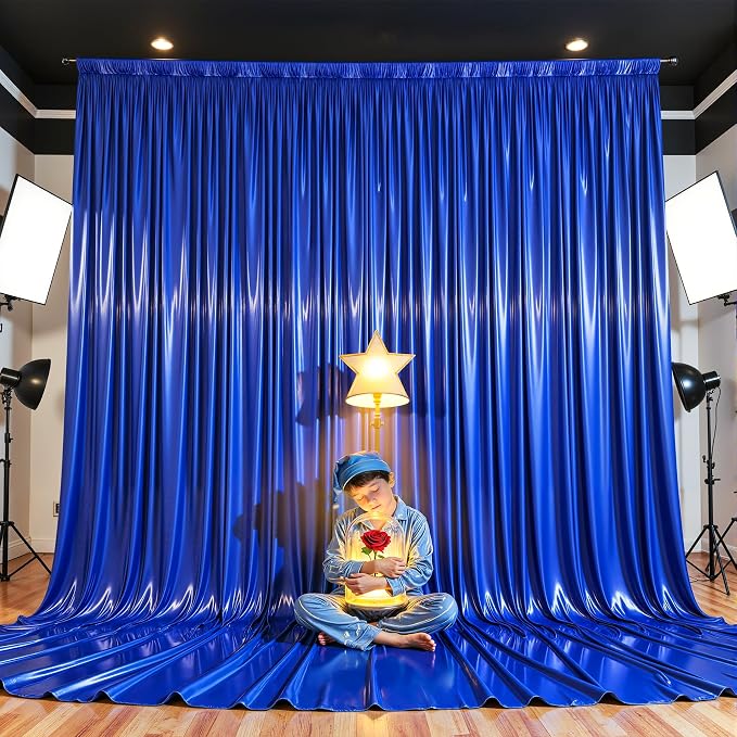 30x10ft Royal Blue Glitter Backdrop Curtain - Image 6