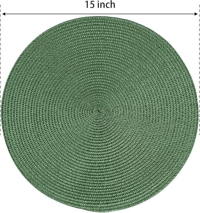 FunWheat Round Braided Placemats Set of 8 Place Mats - Image 2
