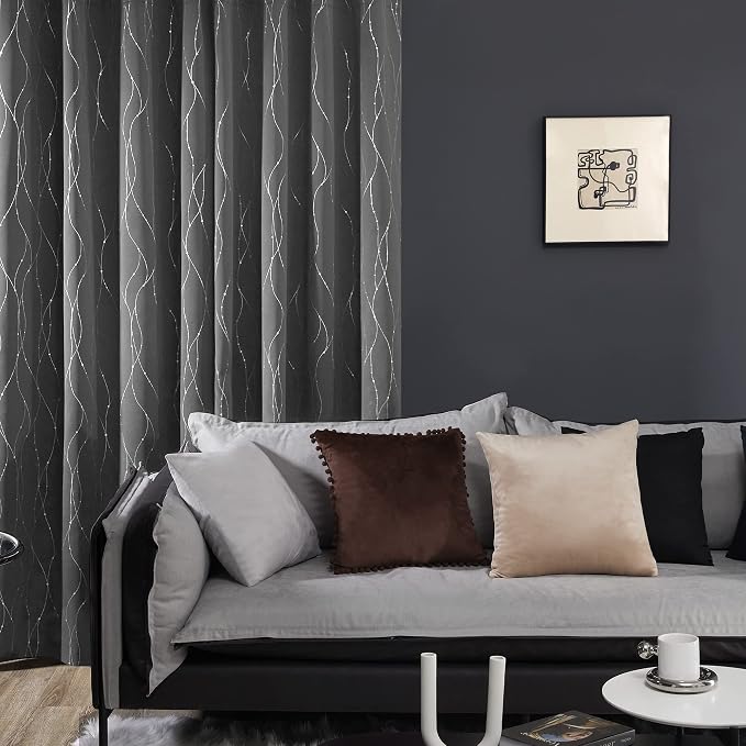 Deconovo Living Room Curtains 54 Inches Long, Thermal Insulated, Room Darkening - Image 3