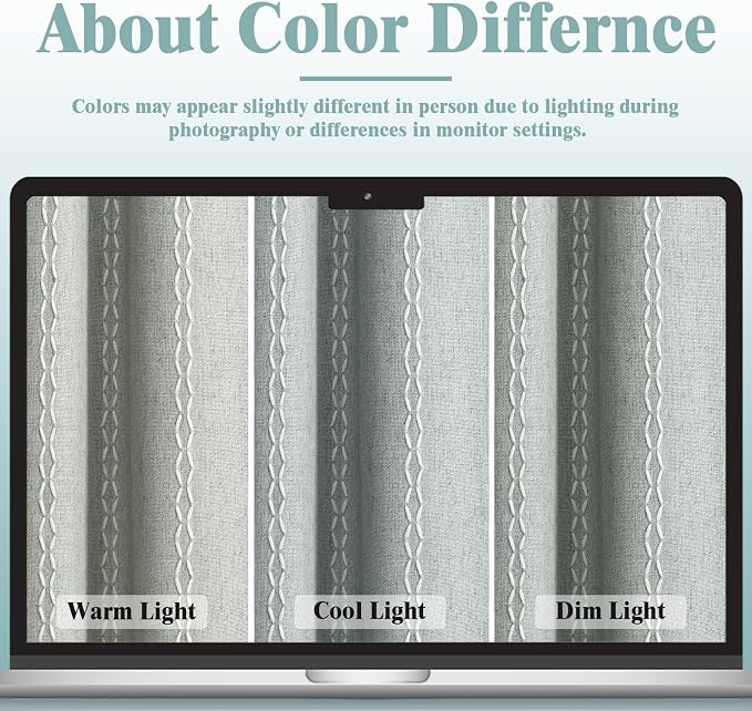 Teal 100% Boho Blackout Curtains 90 Inch 2 Panels - Image 5