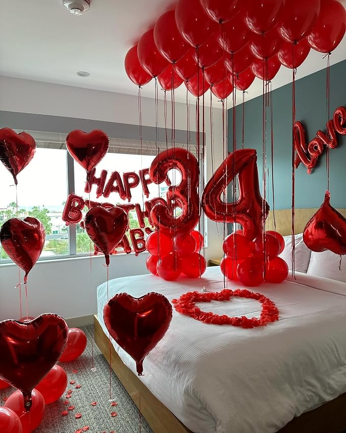 Red 4 Balloon - Number Balloon 40 Inch, 4th Red Birthday Decorations | Large - Image 7