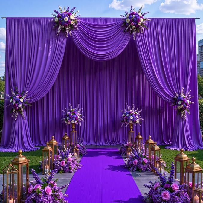 10 Panels Purple Backdrop Curtains - Image 4
