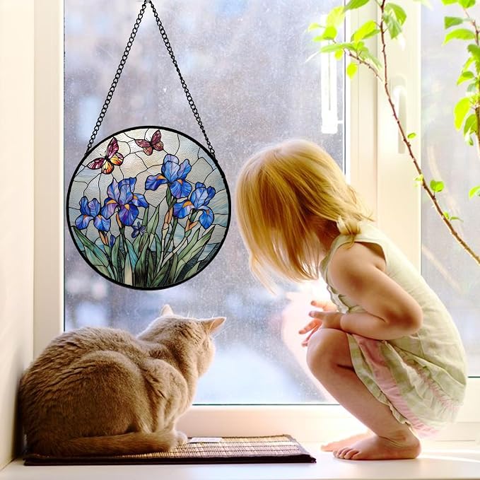 DASTOLL Stained Glass Window Hanging, and Mom 7.8 in - Image 4