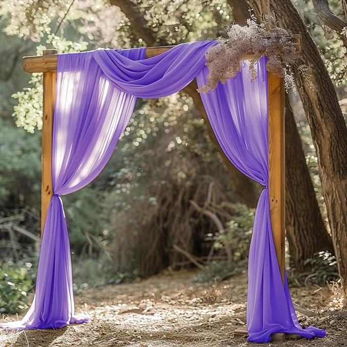 Wedding Arch Draping Fabric Backdrop 2 Panels, Lavender Purple | 28.7"x20FT - Image 7