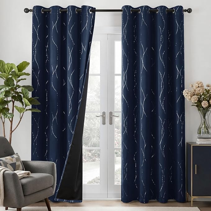 Deconovo 100% Blackout Living Room Curtains 95 Inches Long, Thermal Insulated - Image 9