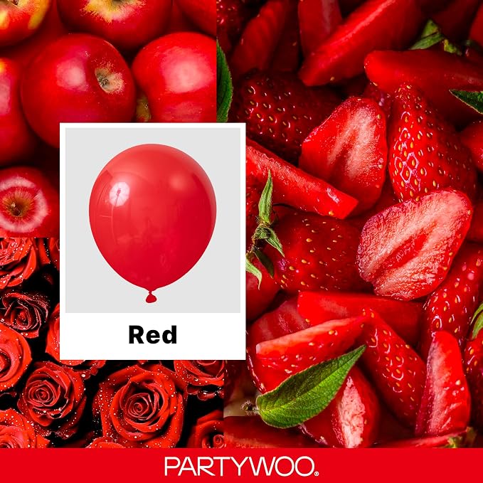 PartyWoo Red Balloons 123pcs Different Sizes of 18 12 10 5 Inch | Balloons - Image 2