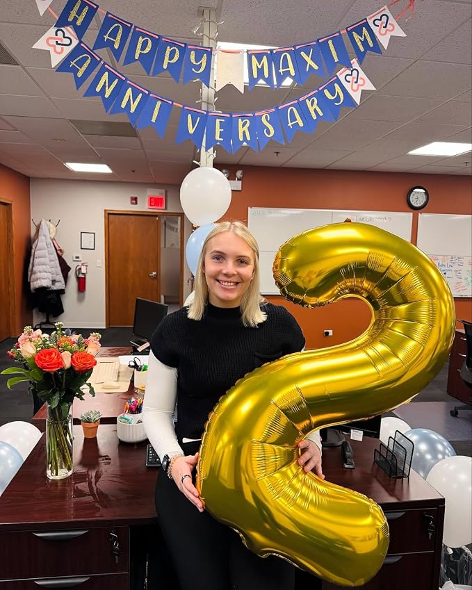 40 Inch Gold Number 4 Balloon Birthday Party Decorations - Image 2