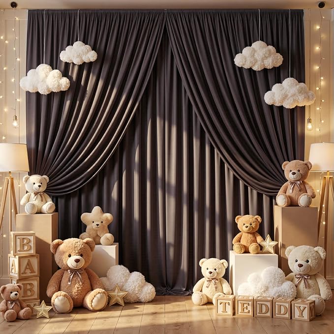 50ft×12ft Brown Backdrop Curtains - Image 5
