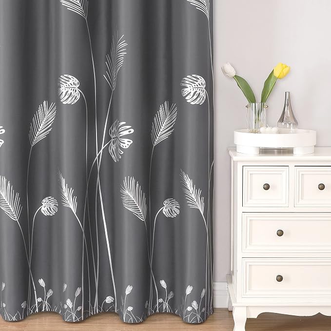 Dark Grey Blackout Curtains Energy Saving Light Blocking Curtains - Image 2