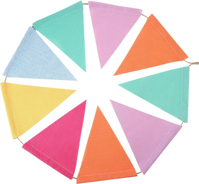 HESTYA 42 Pieces Colorful Pennant Banner Flag Multicolor Bunting String - Image 3