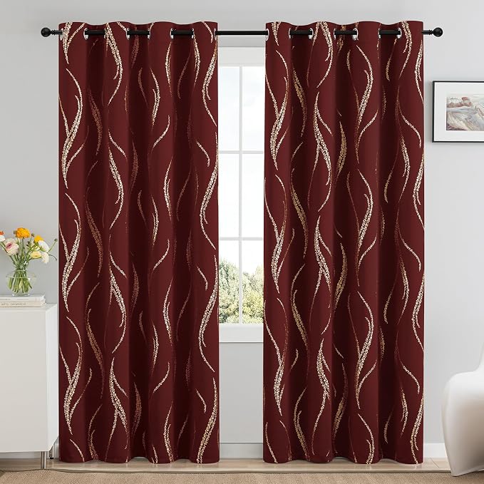 Yakamok Burgundy Blackout Curtains - Image 2