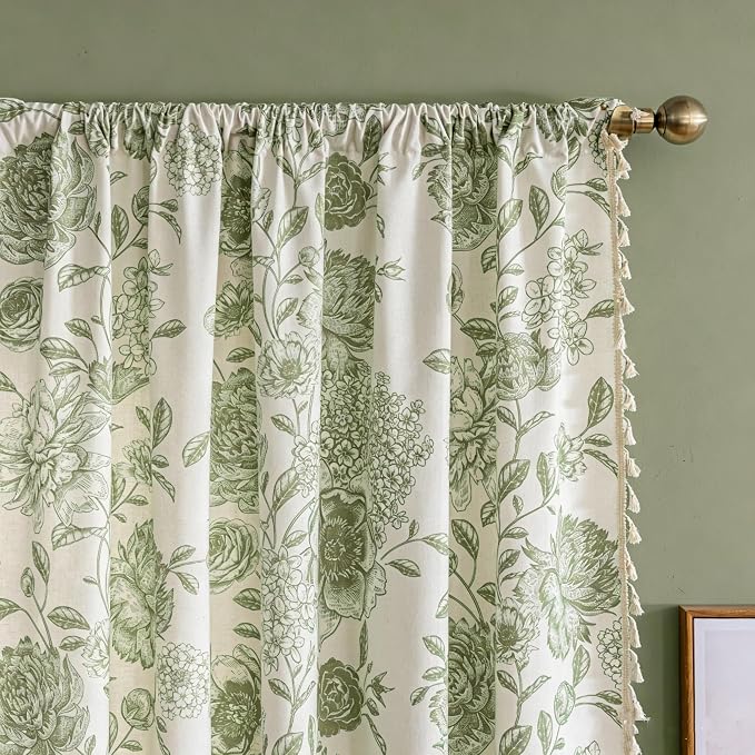 F-CHU Boho Floral Linen Curtains - Image 4