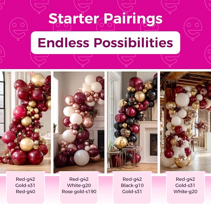 Bezente Burgundy Latex Matte Party Balloons 150 Pack 5 inch Small | Dark Ruby - Image 4