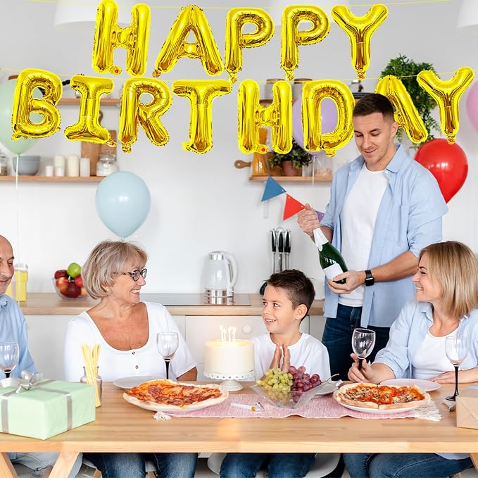 65 Pcs 16 Inches Happy Birthday and 2 Sets A-Z Letter Balloons, DIY Custom - Image 3