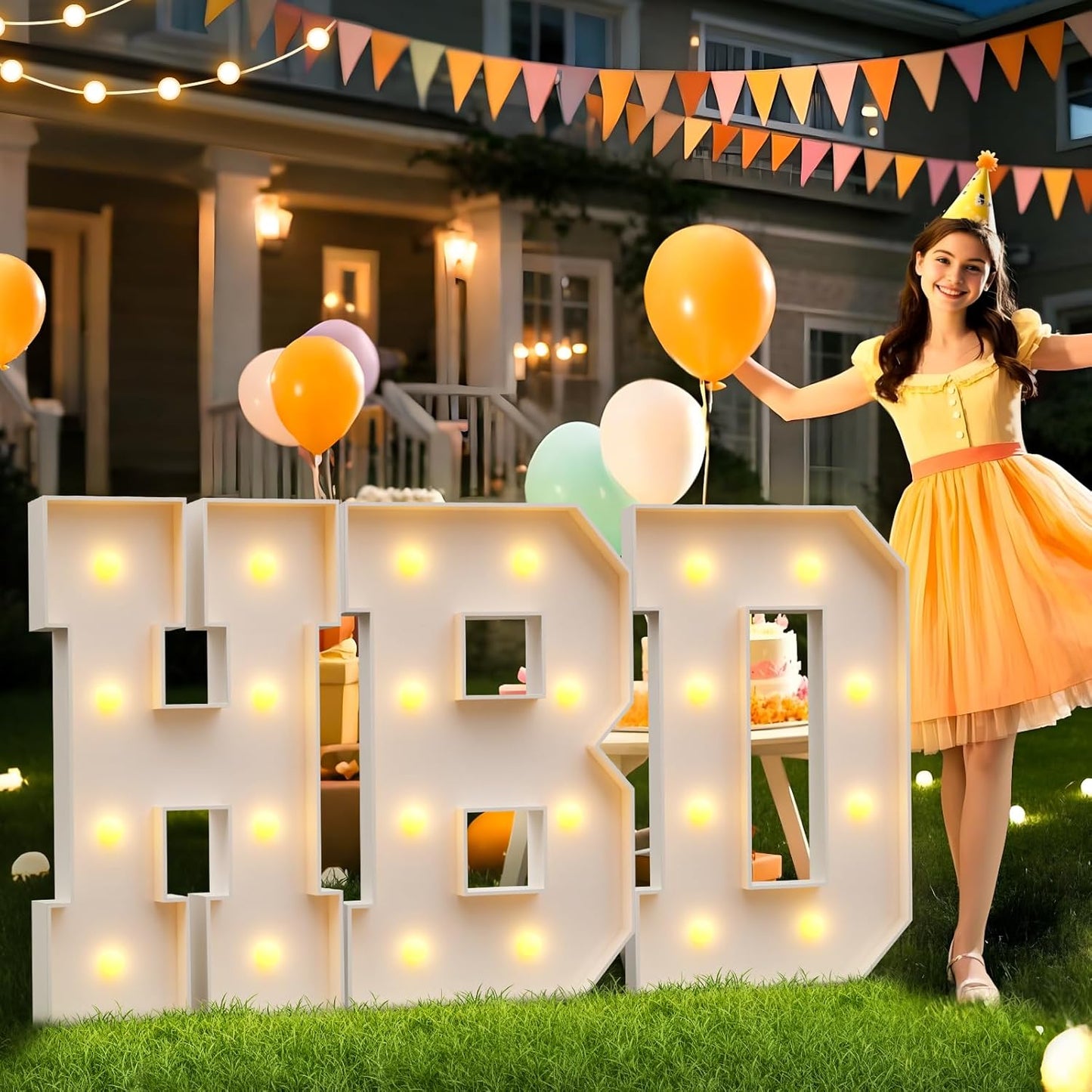 imprsv 3FT Block Marquee Letters Light Up Letters for Birthday Baby Shower Party Backdrop Decor, Large Light Up I for Wedding Decorations Engagement Party Decorations