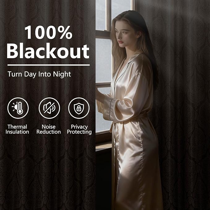 DWCN 100% Blackout Curtains for Bedroom 54 Inch Long - Image 3
