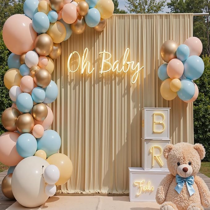10ft×12ft Wrinkle Free Champagne Backdrop Curtain - Image 7