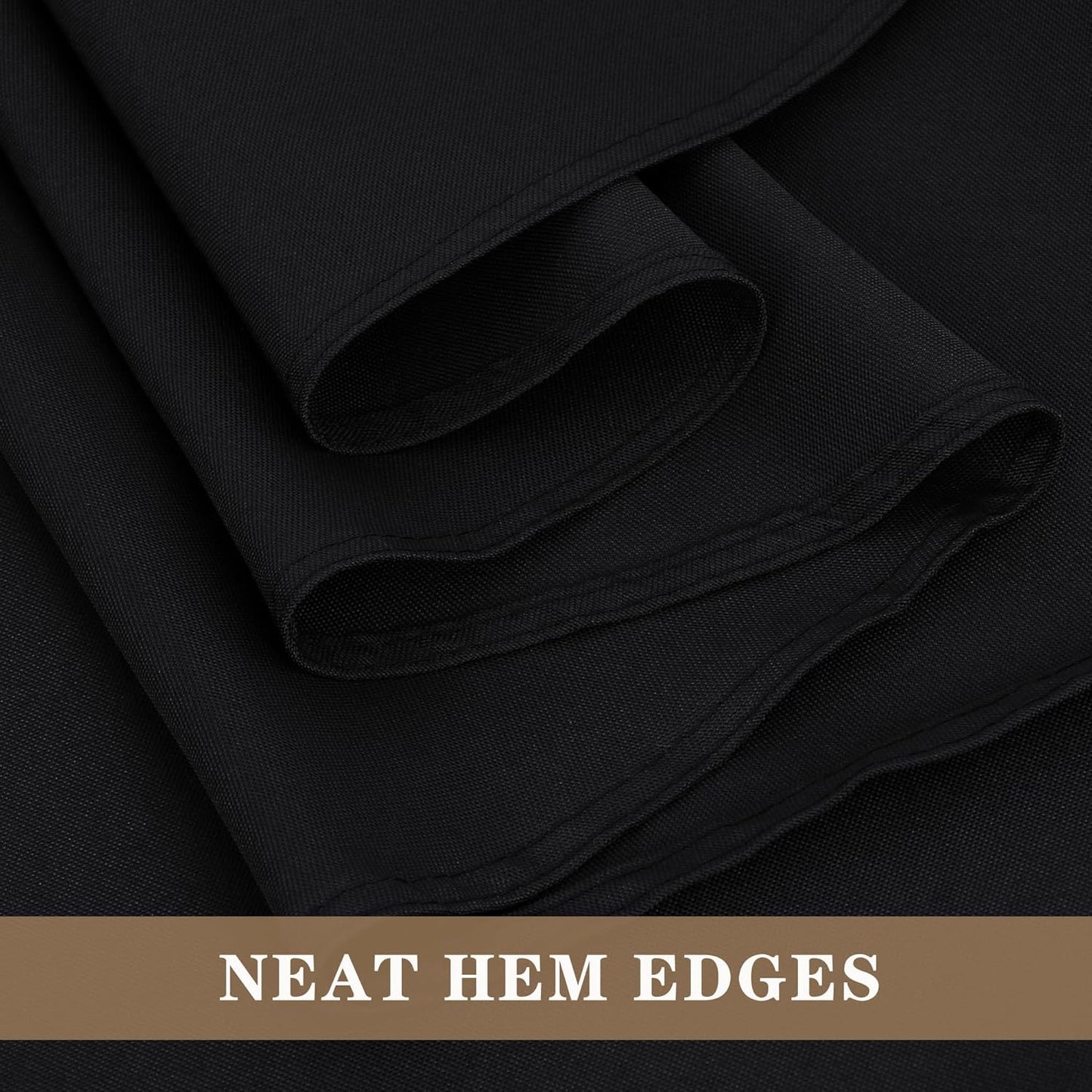Fitable 6 Pack Black Round Tablecloths - 120 Inches in Diameter - Stain Resistant and Washable Table Clothes, Polyester Fabric Table Covers for Wedding, Party, Banquet, Formal Events
