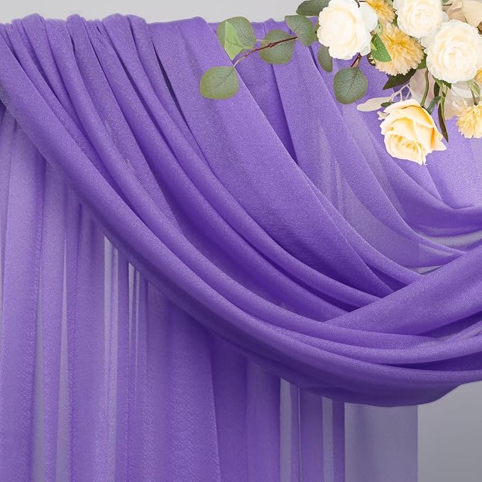 Wedding Arch Draping Fabric Backdrop 2 Panels, Lavender Purple | 28.7"x20FT - Image 4