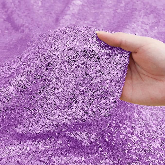 Sugargirl Lavender Purple Sequin Backdrop Curtain 4FTx8FT Glitter Lavender - Image 6