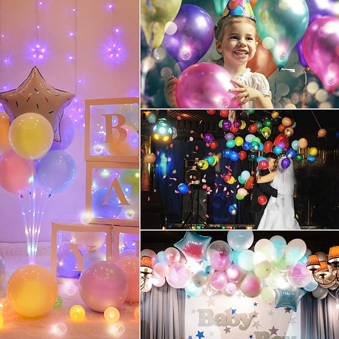 100pcs Balloon Lights, Long Standby Time Mini Ball Light, Round LED Multicolor - Image 6