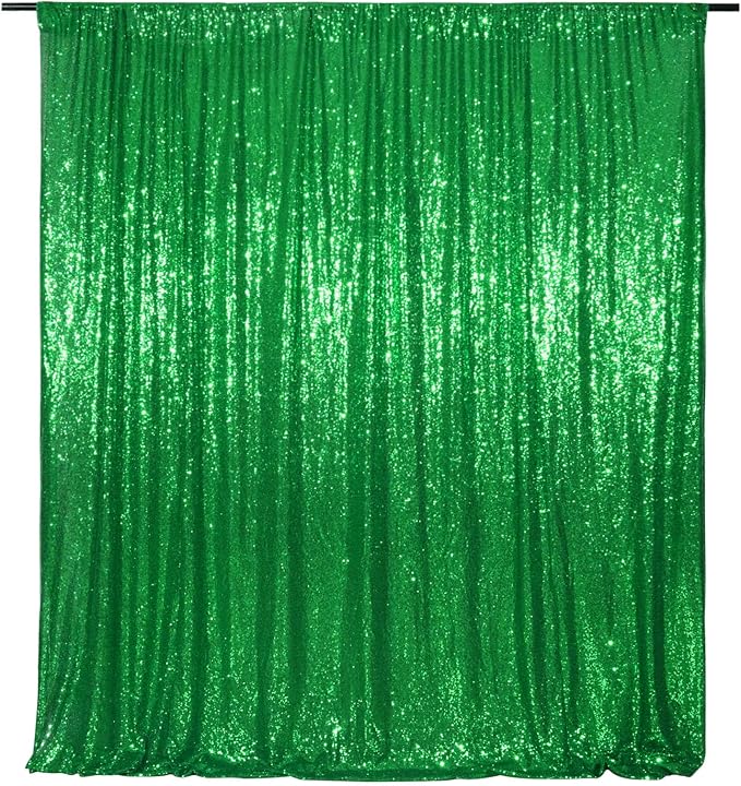 Poise3EHome Green Sequin Backdrop, 6FT x 8FT Sequin Photography Backdrop Curtain by Poise3EHome
