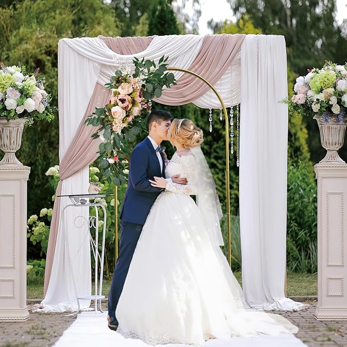 Wedding Arch Backdrop Stand 6FT Gold Wedding Balloon Arched Backdrop Stand - Image 6