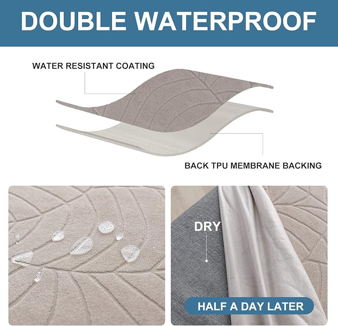 Waterproof Dining Chair Covers Set of 4 Parsons Chair Slipcovers | Double - Image 2