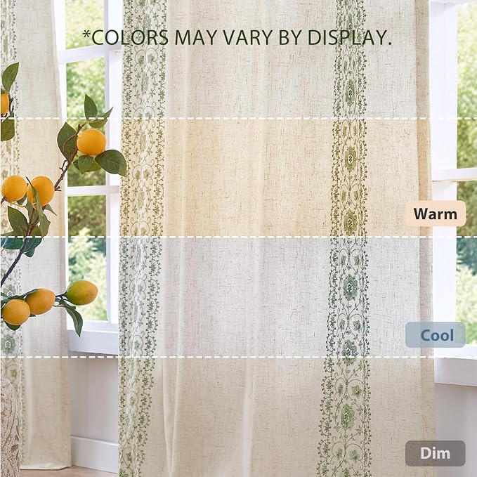 jinchan Floral Linen Curtains - Image 6