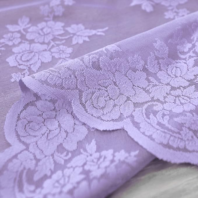 Kotile Light Purple Lace Curtains - Image 8