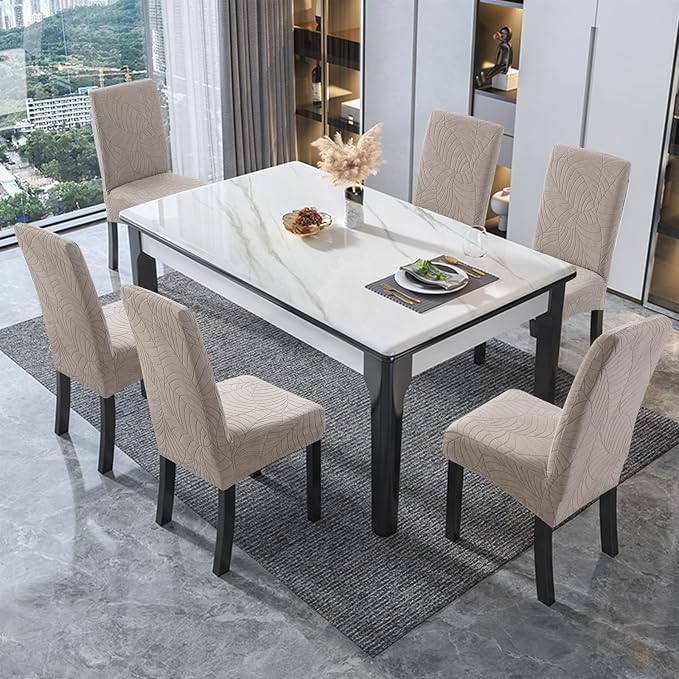 Waterproof Dining Chair Covers Set of 4 Parsons Chair Slipcovers | Double - Image 6