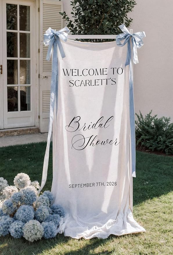 Personalized Linen Wedding Welcome Sign - Image 3