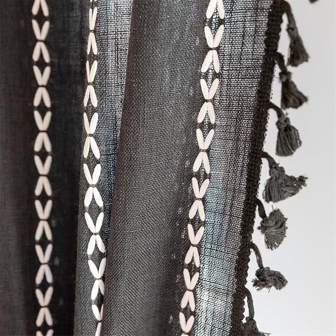 RoomTalks Black Boho Farmhouse Curtains - Image 5
