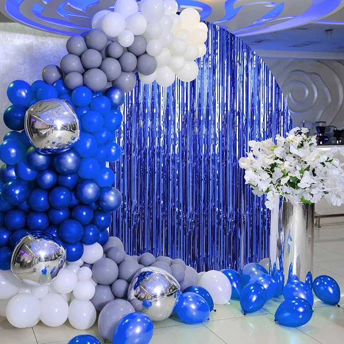3 Pack 3.3 x 9.9 ft Dark Blue Fringe Backdrop Streamers Party Decorations | - Image 4