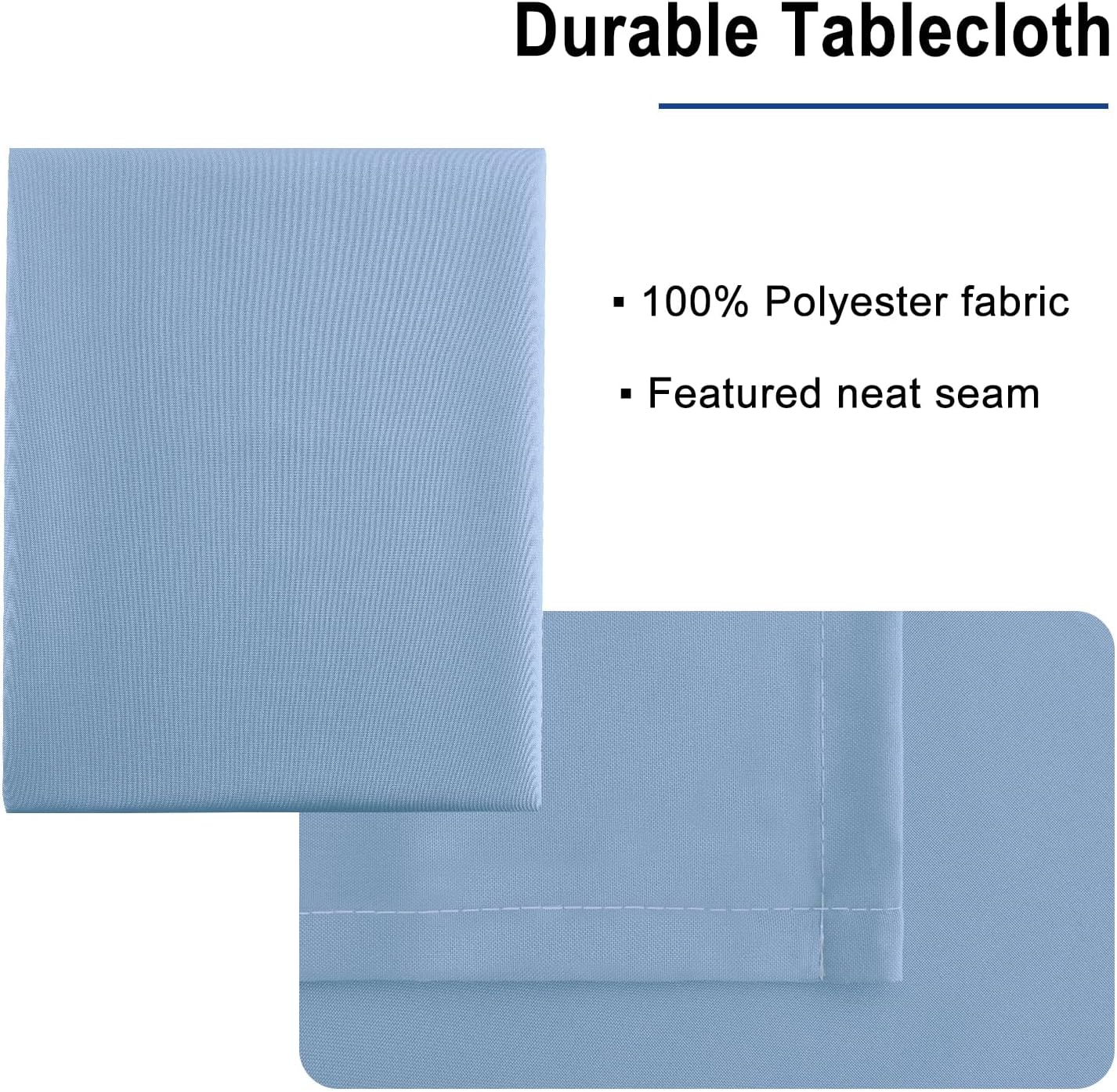 Hiasan Dusty Blue Square Tablecloth - Waterproof Spillproof and Wrinkle Resistant Washable Polyester Table Cloth for Dining Party, 54 x 54 inch