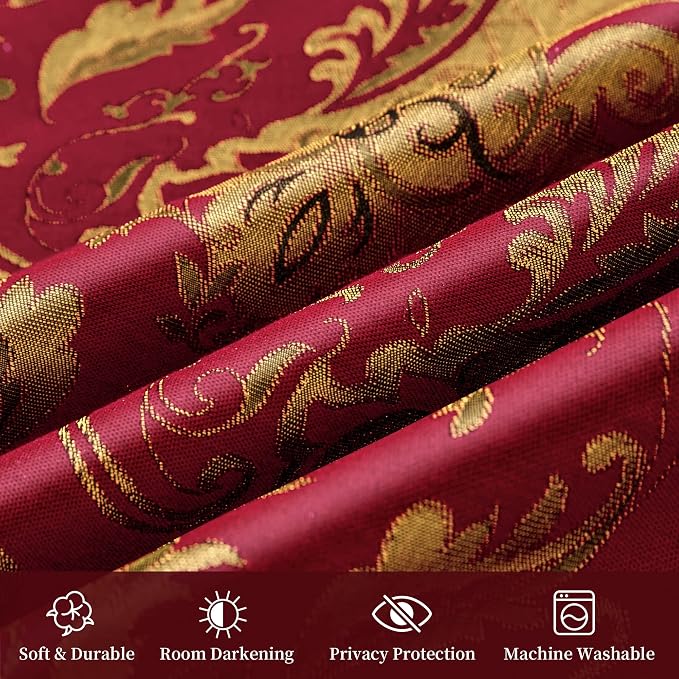Loom and Mill Red Damask Curtains - Image 5