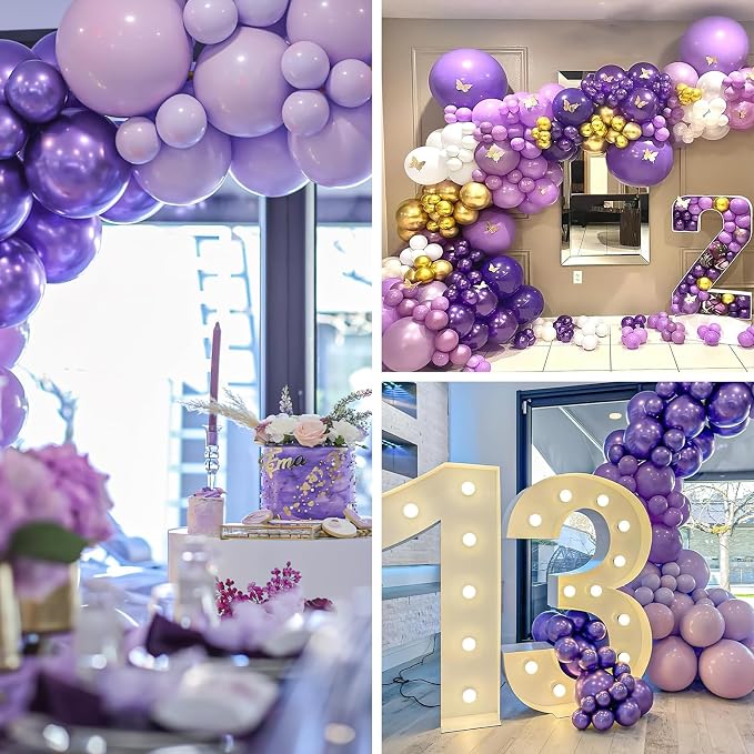 PartyWoo Metallic Purple Balloons 100pcs Chrome Purple Color | 18 12 10 5 Inch - Image 5