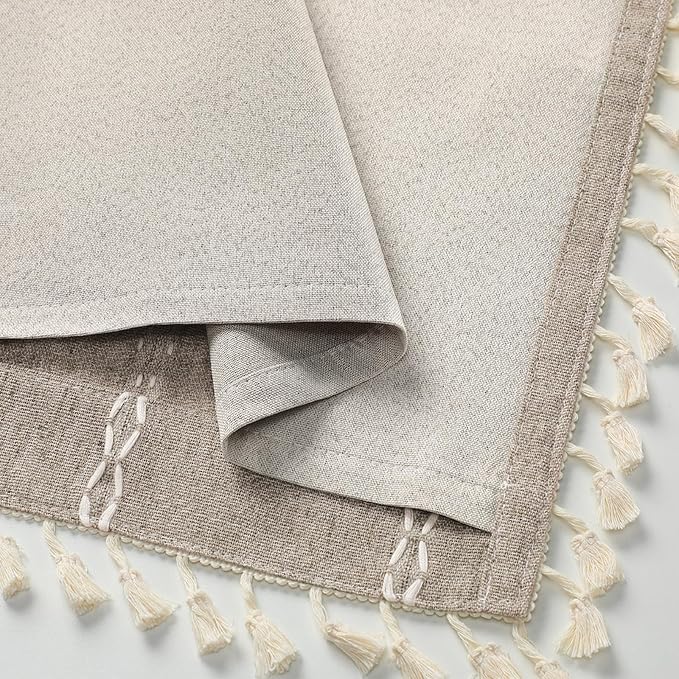 Khaki Brown Boho Blackout Curtains 63 Inch 2 Panels - Image 4