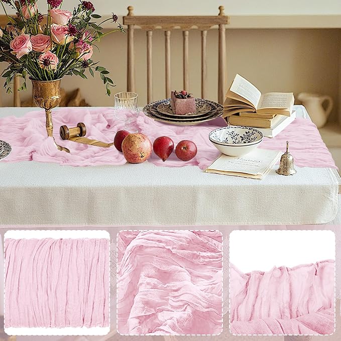 6 Pack Cheesecloth Table Runner 10Ft Christmas Gauze Boho Table Runners - Image 3