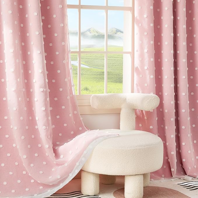 PONY DANCE Pink Curtains for Living Room 96 Inches Long, 52W x 96L | Thermal - Image 7