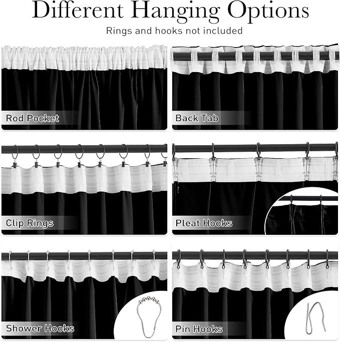 Extra Long Black Velvet Curtains - Image 4