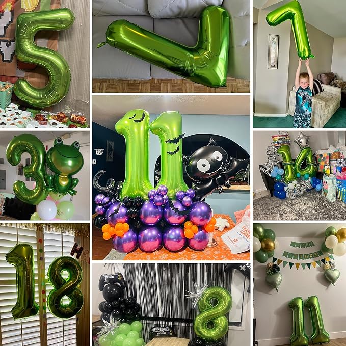 40 inch Number Balloon 0-9 Green Large Number 9 Balloons, Digital Balloons - Image 7